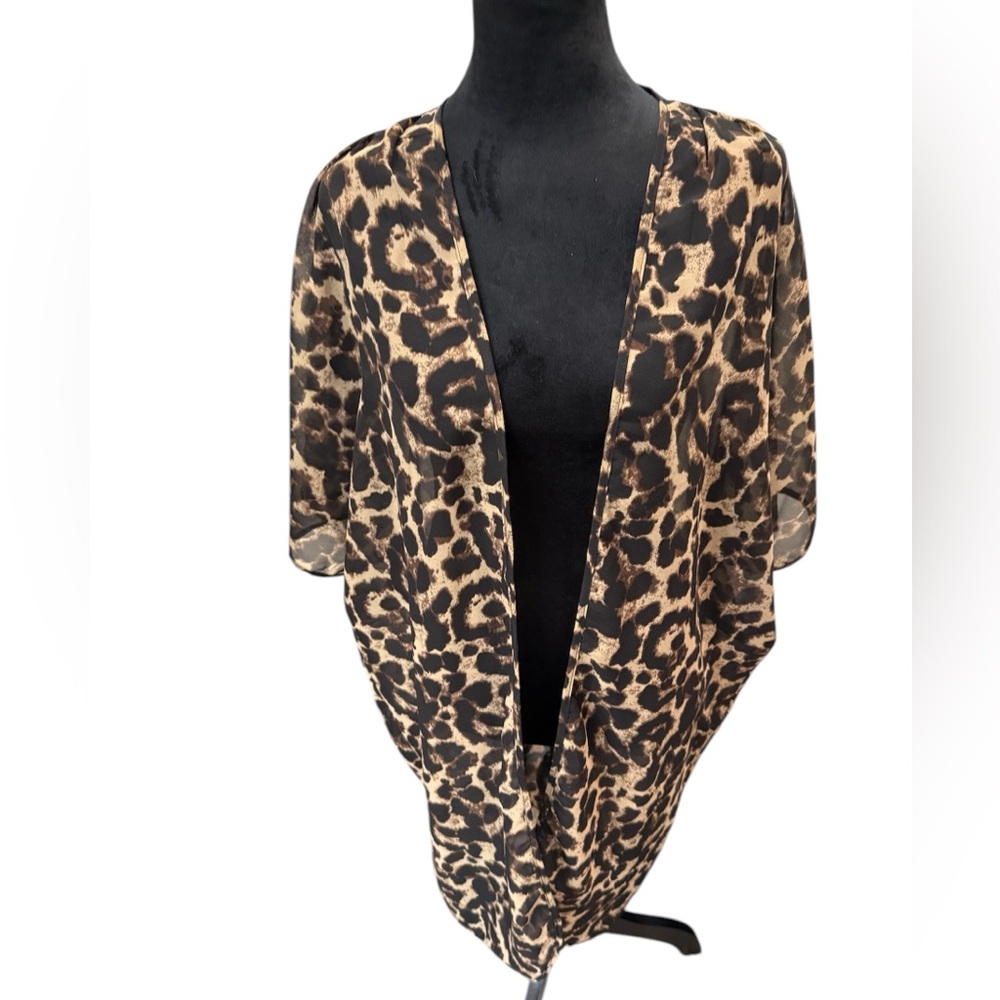 Live 4 Truth Cheetah‎ Print Polyester Long Kimono